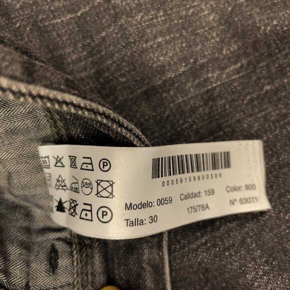 MASSIMO DUTTI Slim Fit Cotton Blend Faded Look Black Jeans Sz 30 - Picture 5 of 9